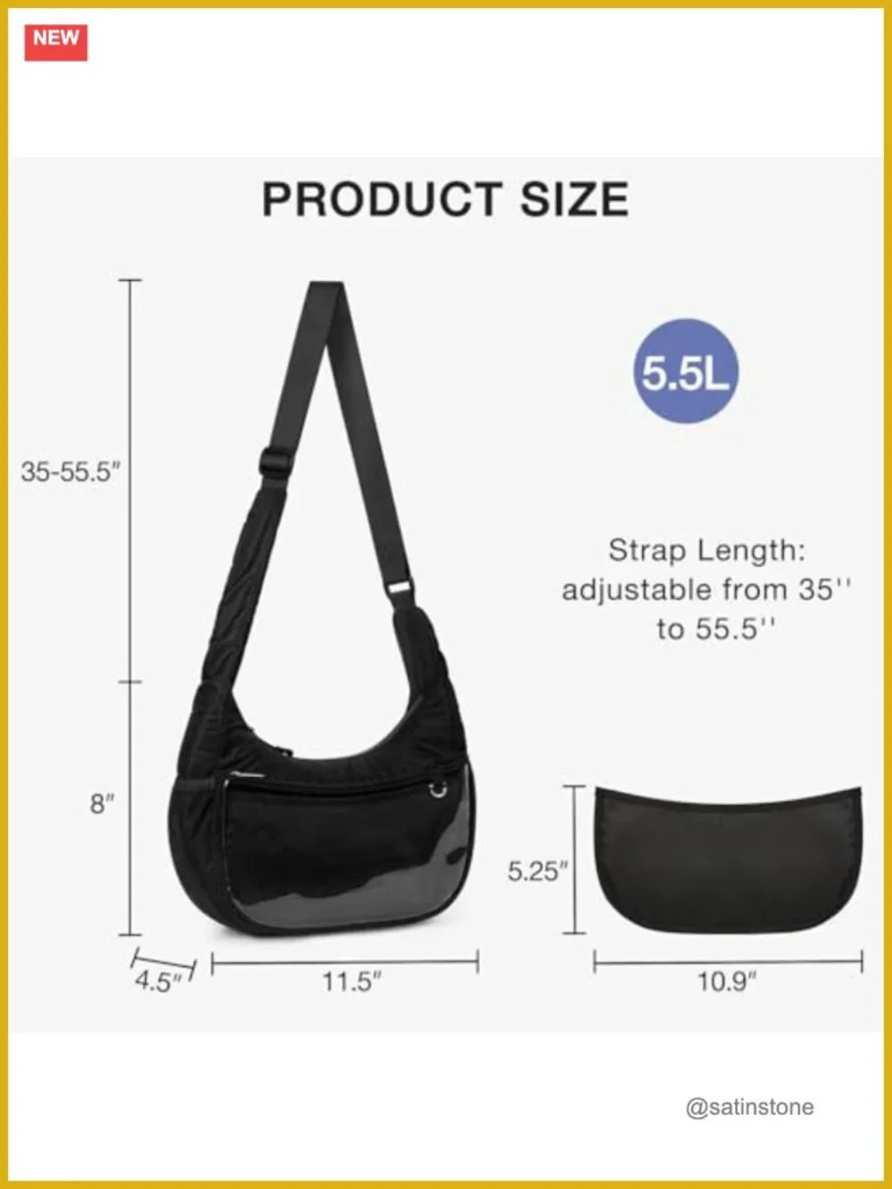 Ita Shoulder Bag Crossbody with Removable Pin Display Insert Kawaii Clear
